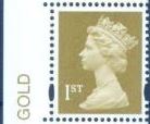 2008 GB - SG1668 (UDB3) - 1st NVI Gold (D) Colour Tab Single MNH